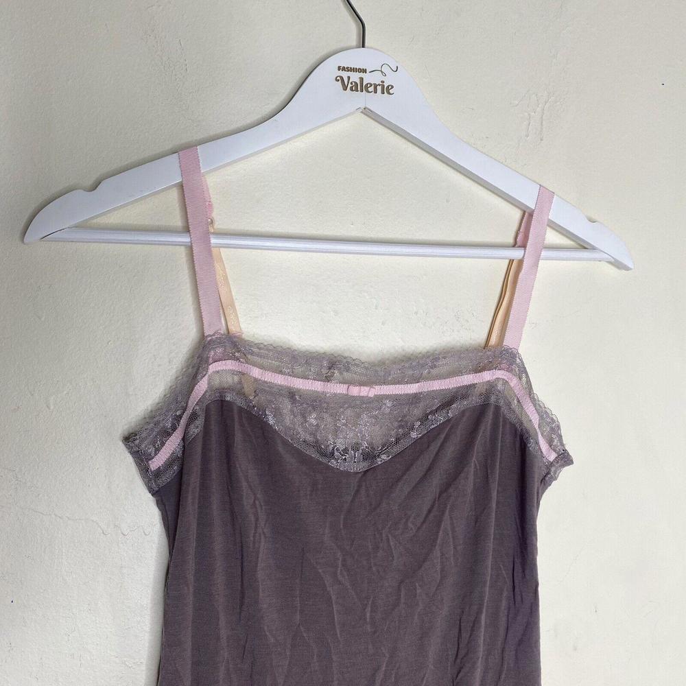 Victorias Secret Y2k Mauve Lace Pink Tie Mini Dress Lingerie Slip Size XS Ballet - Picture 2 of 12